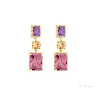 Boucles d'oreilles en Argent avec oxyde de zirconium