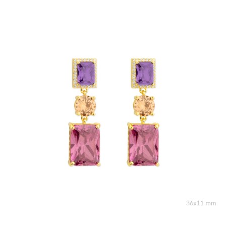 Boucles d'oreilles en Argent avec oxyde de zirconium