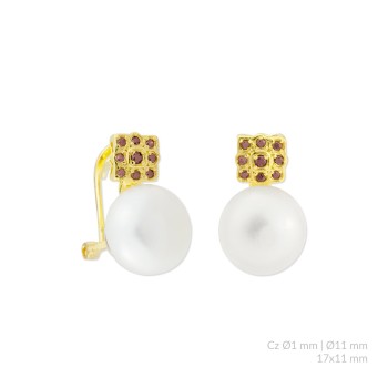 Silver earrings with cubic...