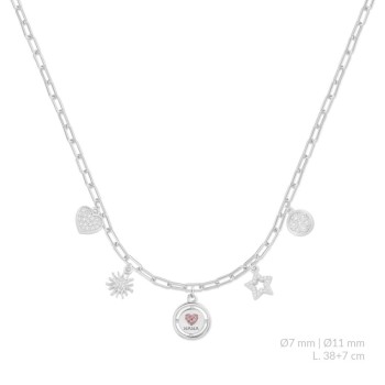 Silver necklace with cubic...