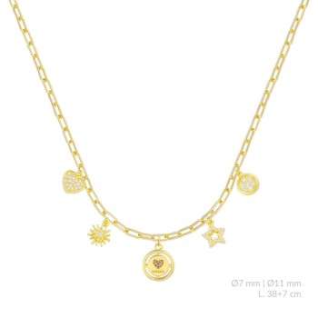 Silver necklace with cubic...