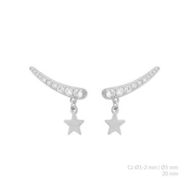 Silver earrings with cubic zirconium