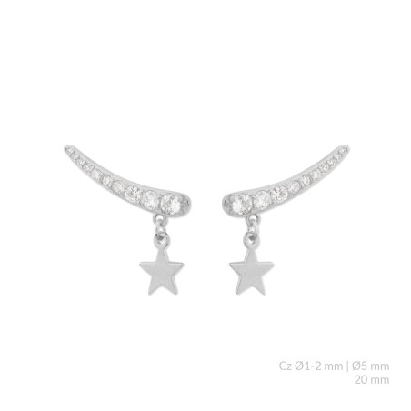 Silver earrings with cubic zirconium