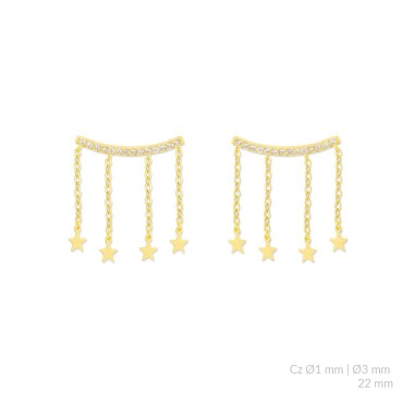 Boucles d'oreilles en Argent avec oxyde de zirconium