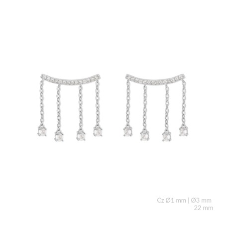 Silver earrings with cubic zirconium