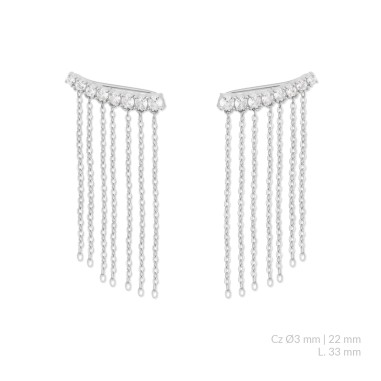 Silver earrings with cubic zirconium