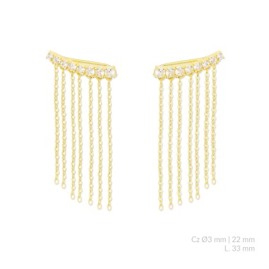 Brincos de Prata Esterlina com zircônia