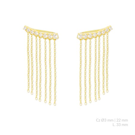 Brincos de Prata Esterlina com zircônia