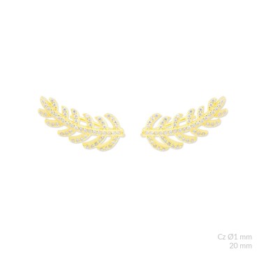 Brincos de Prata Esterlina com zircônia