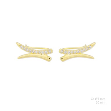 Silver earrings with cubic zirconium