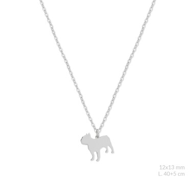 Silver necklace | French Bulldog