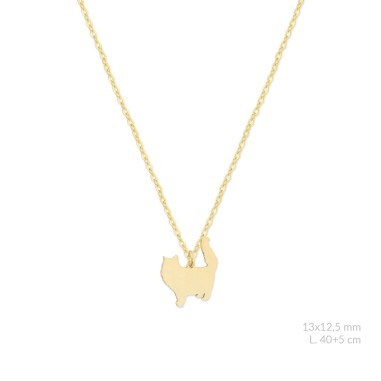 Silver necklace | Gato con pelo largo
