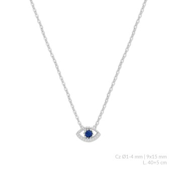 Silver necklace with cubic...