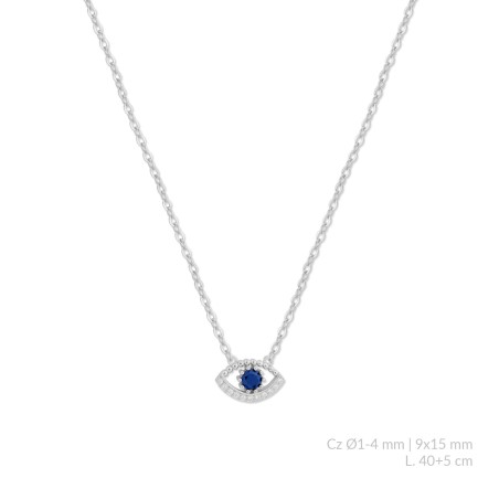 Silver necklace with cubic zirconium