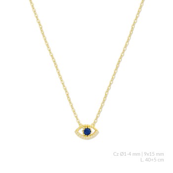 Silver necklace with cubic...