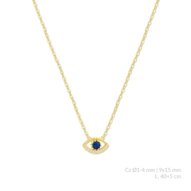 Silver necklace with cubic zirconium