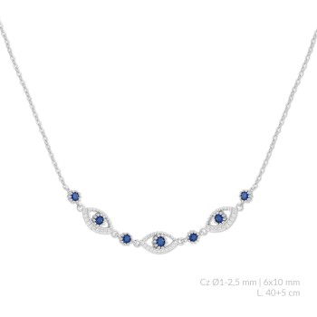 Silver necklace with cubic...