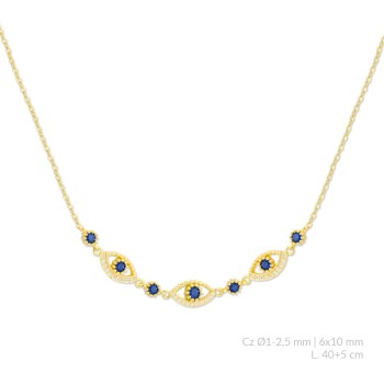 Silver necklace with cubic...