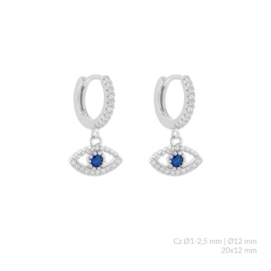 Brincos de Prata Esterlina com zircônia