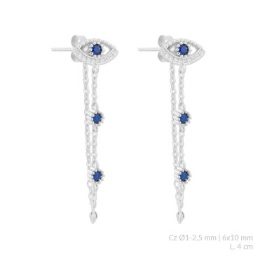 Brincos de Prata Esterlina com zircônia