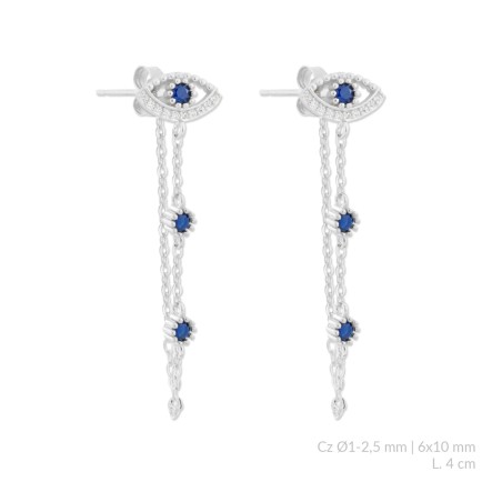 Silver earrings with cubic zirconium