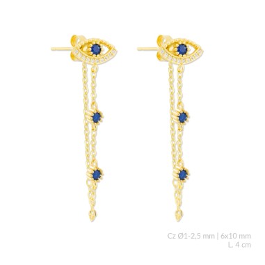 Boucles d'oreilles en Argent avec oxyde de zirconium