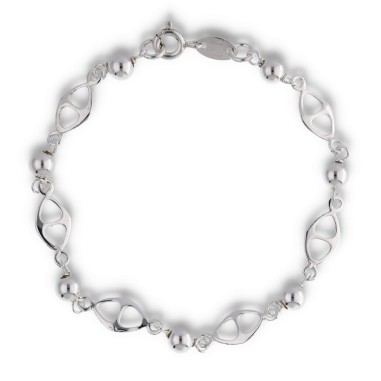 Pulsera Motivo Bolas 5mm Plata Lisa Plateada