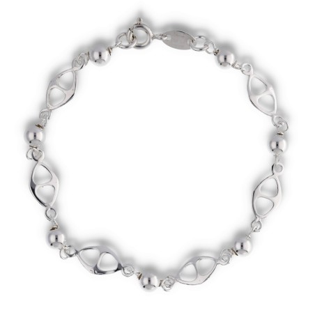Pulsera Motivo Bolas 5mm Plata Lisa Plateada