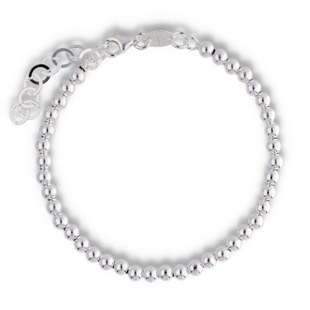 Pulsera Bolas 5mm Plata Lisa Plateada