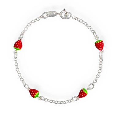 Pulsera Fresas Esmalte