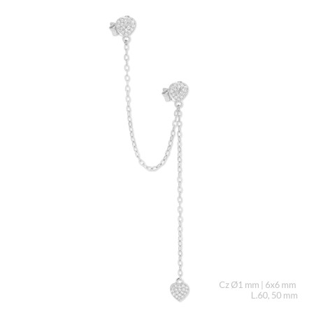 Silver earrings with cubic zirconium