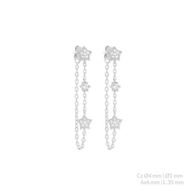 Silver earrings with cubic zirconium