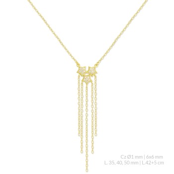 Silver necklace with cubic...