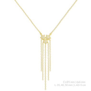 Gargantilha em Prata Esterlina com zircônia