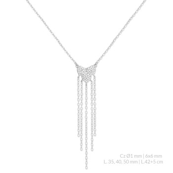 Silver necklace with cubic...