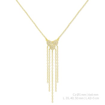 Silver necklace with cubic...