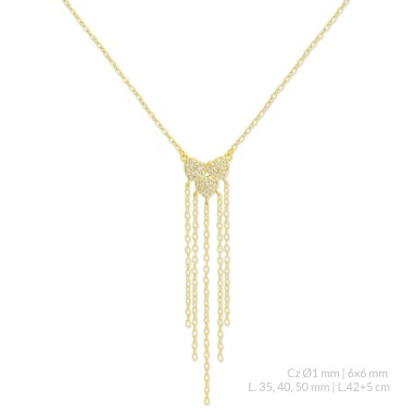 Silver necklace with cubic zirconium