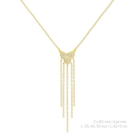 Silver necklace with cubic zirconium