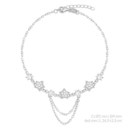 Bracelet en Argent avec oxyde de zirconium