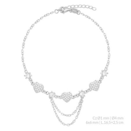 Pulsera de Plata de Ley con circonitas