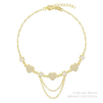 Silver bracelet with cubic...