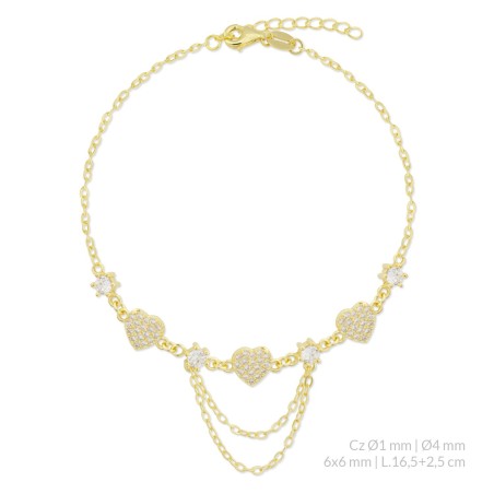 Bracelet en Argent avec oxyde de zirconium