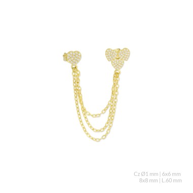 Silver earrings with cubic zirconium