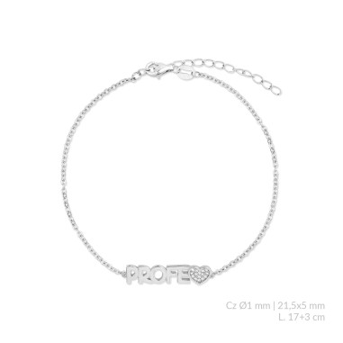 Silver bracelet with cubic zirconium