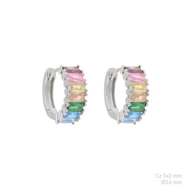 Boucles d'oreilles en Argent avec oxyde de zirconium