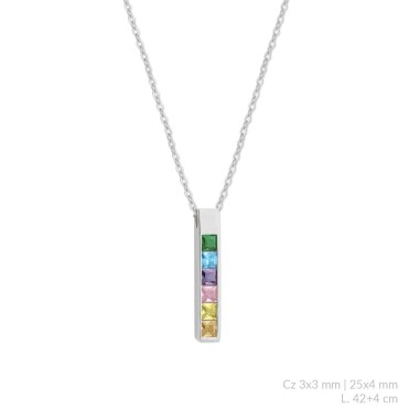 Silver necklace with cubic zirconium