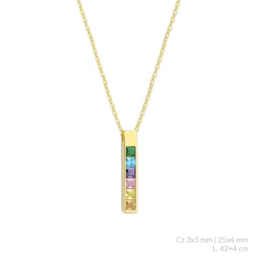 Silver necklace with cubic zirconium