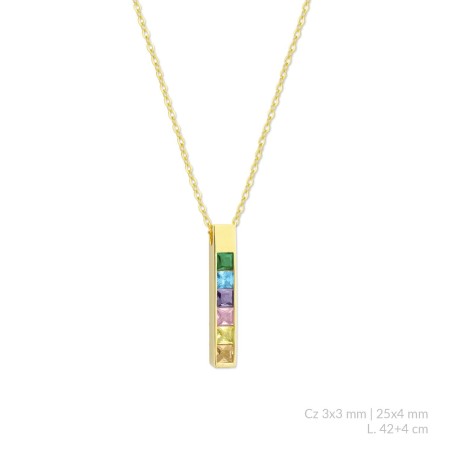 Silver necklace with cubic zirconium