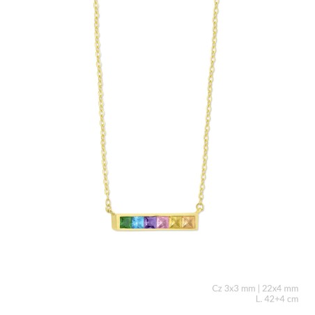 Silver necklace with cubic zirconium