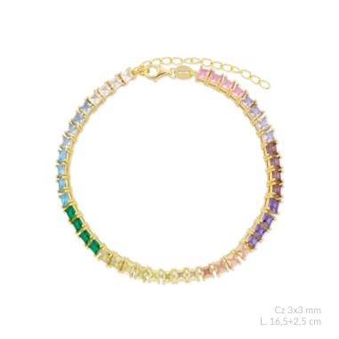 Silver bracelet with cubic zirconium